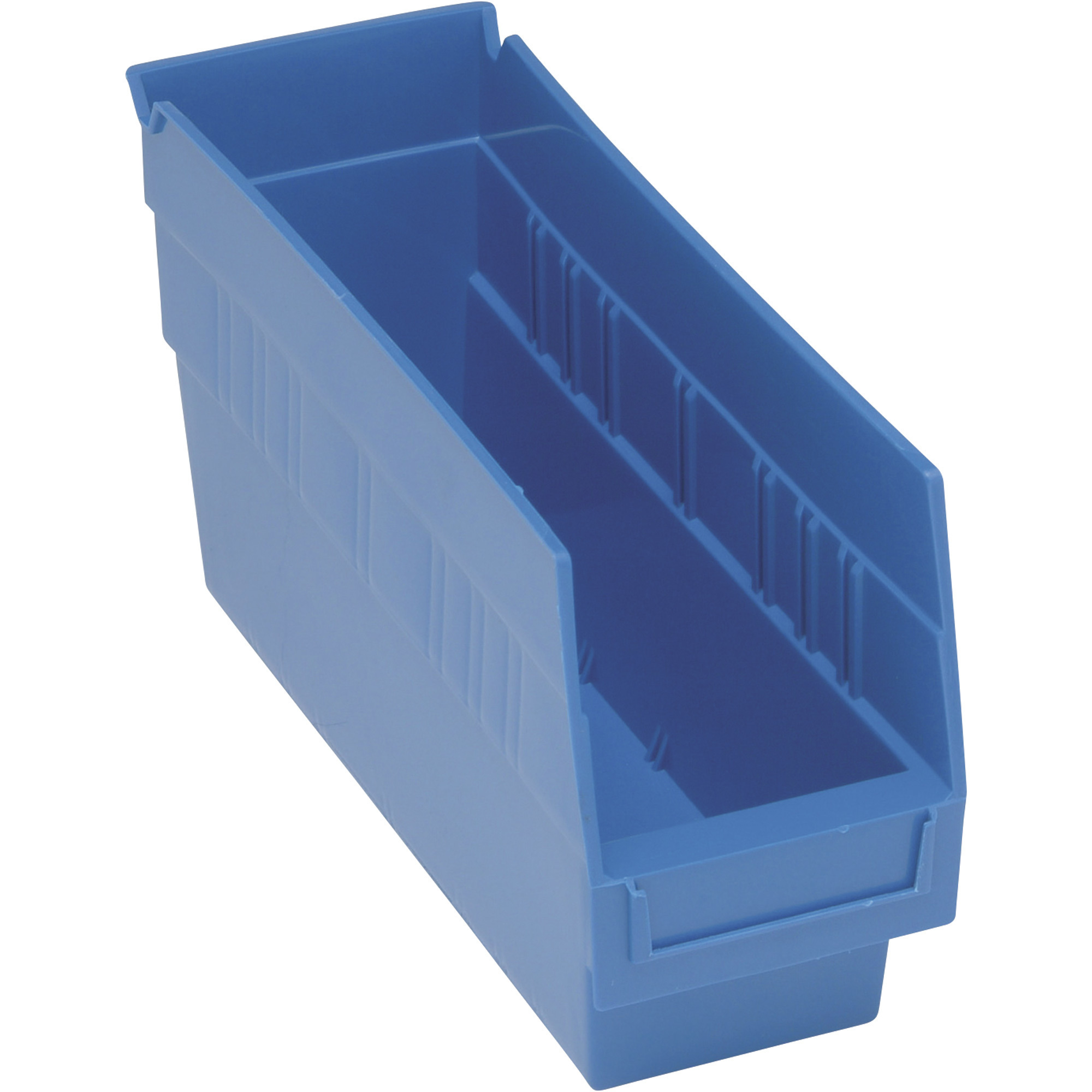 Quantum Storage Store-More 6in. Shelf Bin, 11 5/8in.L x 4 1/8in.W x 6in.H Size, Blue, Carton of 36, Model# QSB201BLCS